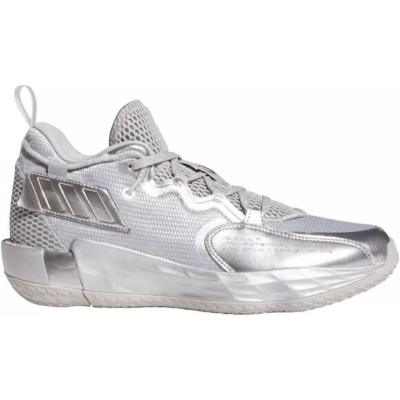 adidas Dame 7 EXTPLY - Unisex Basketball Shoes Silver Metallic FZ0172 NEW - Picture 1 of 8
